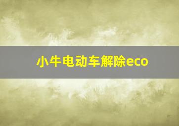 小牛电动车解除eco