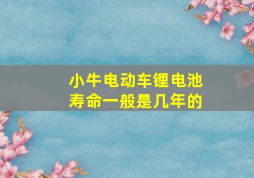 小牛电动车锂电池寿命一般是几年的