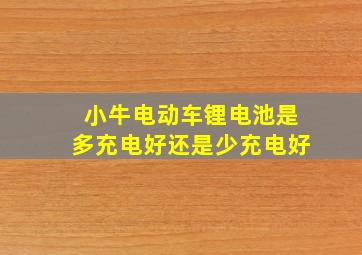 小牛电动车锂电池是多充电好还是少充电好