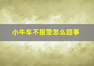 小牛车不报警怎么回事