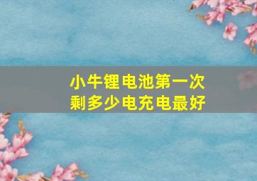 小牛锂电池第一次剩多少电充电最好