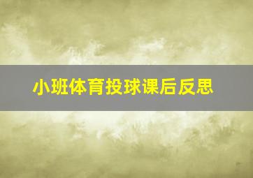 小班体育投球课后反思