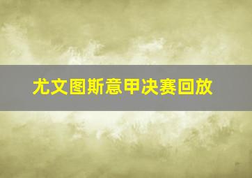 尤文图斯意甲决赛回放