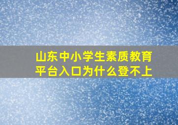 山东中小学生素质教育平台入口为什么登不上