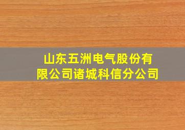 山东五洲电气股份有限公司诸城科信分公司