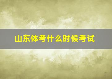 山东体考什么时候考试