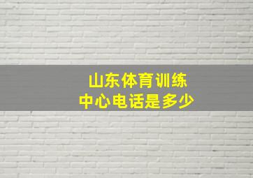 山东体育训练中心电话是多少