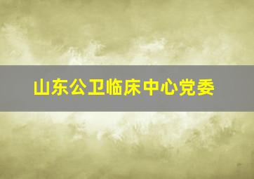 山东公卫临床中心党委