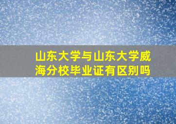 山东大学与山东大学威海分校毕业证有区别吗