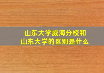 山东大学威海分校和山东大学的区别是什么