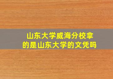 山东大学威海分校拿的是山东大学的文凭吗