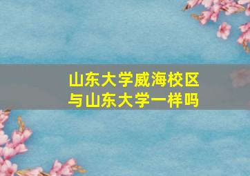 山东大学威海校区与山东大学一样吗