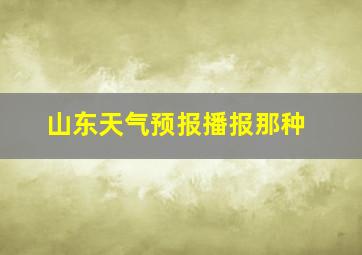 山东天气预报播报那种