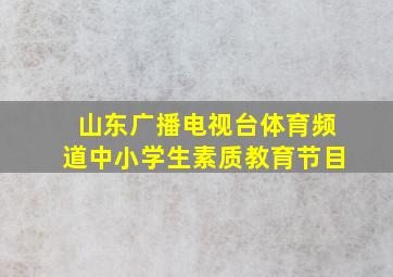 山东广播电视台体育频道中小学生素质教育节目