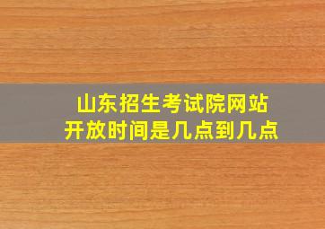 山东招生考试院网站开放时间是几点到几点