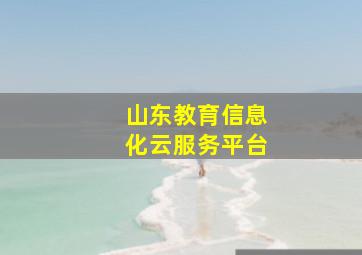 山东教育信息化云服务平台