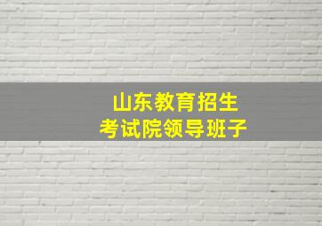 山东教育招生考试院领导班子