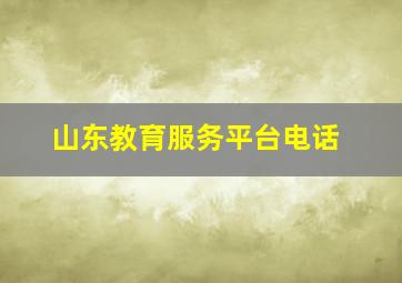 山东教育服务平台电话