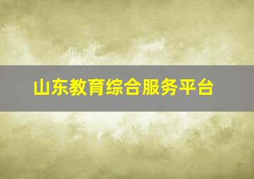 山东教育综合服务平台