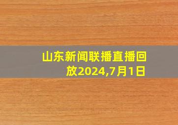 山东新闻联播直播回放2024,7月1日