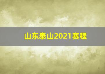 山东泰山2021赛程