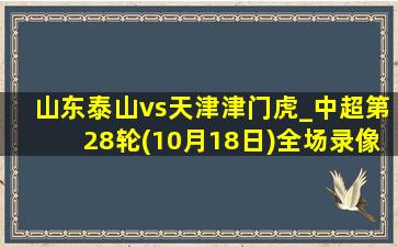 山东泰山vs天津津门虎_中超第28轮(10月18日)全场录像