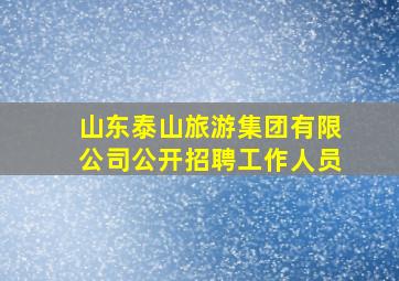 山东泰山旅游集团有限公司公开招聘工作人员