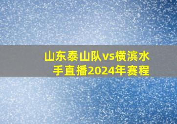 山东泰山队vs横滨水手直播2024年赛程