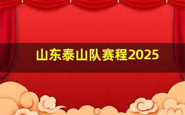 山东泰山队赛程2025