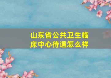 山东省公共卫生临床中心待遇怎么样