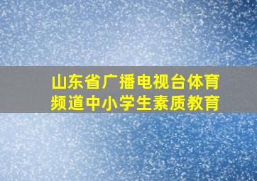 山东省广播电视台体育频道中小学生素质教育