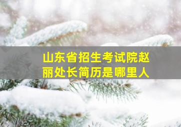 山东省招生考试院赵丽处长简历是哪里人