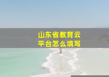 山东省教育云平台怎么填写