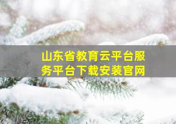 山东省教育云平台服务平台下载安装官网