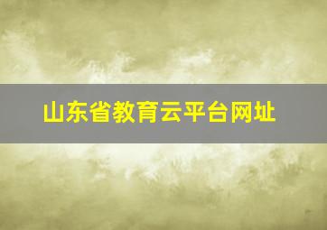 山东省教育云平台网址