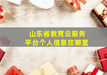 山东省教育云服务平台个人信息在哪里