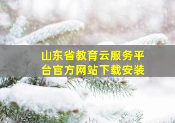 山东省教育云服务平台官方网站下载安装