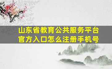 山东省教育公共服务平台官方入口怎么注册手机号