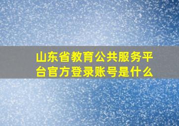 山东省教育公共服务平台官方登录账号是什么