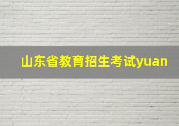 山东省教育招生考试yuan