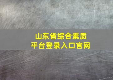 山东省综合素质平台登录入口官网