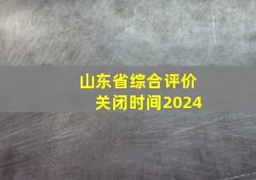 山东省综合评价关闭时间2024