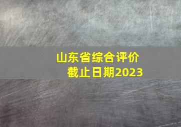 山东省综合评价截止日期2023