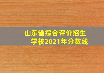 山东省综合评价招生学校2021年分数线