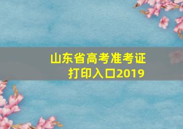 山东省高考准考证打印入口2019