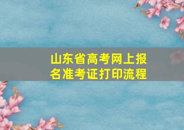 山东省高考网上报名准考证打印流程