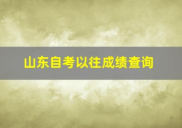 山东自考以往成绩查询