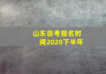 山东自考报名时间2020下半年