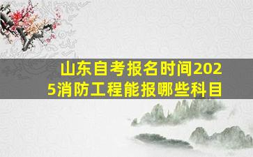 山东自考报名时间2025消防工程能报哪些科目