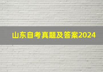 山东自考真题及答案2024